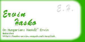 ervin hasko business card